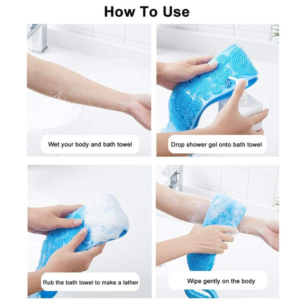 1 PC's Silicone Back Scrubber Bath Belt, Bath Scrubber (random Color) (70 cm)