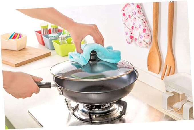 Microfiber hanging kitchen towel | Kitchen rags fresh hand towels absorbent cleaning cloths household dishcloths and kitchen supplies (Pink)