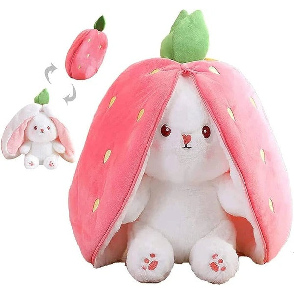 Rabbit New Creative Strawberry Rabbit Plush Soft Doll Hug Pillow | Best Quality Stuff Toy For Babies &amp; Kids - Random Color - GlowLaa.com