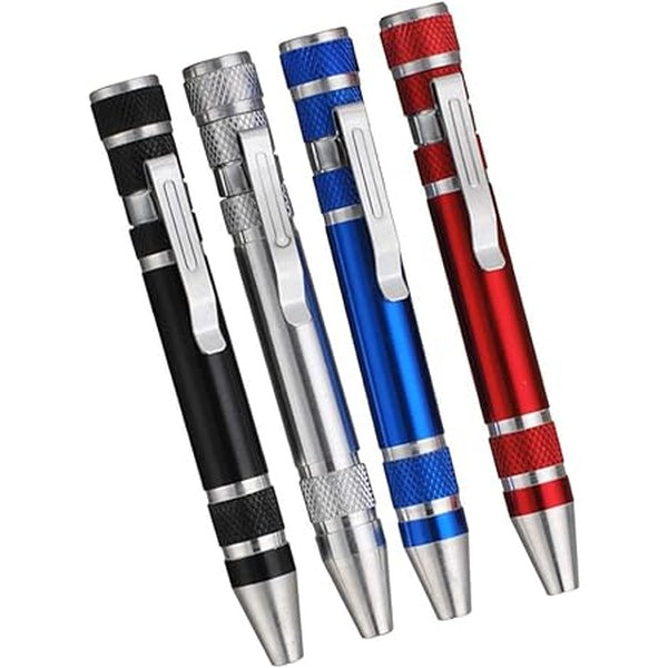 8 in 1 screwdrivers tool pen | Precision Pocket Screwdriver Set Mini Gadgets Repair Tool Mini Pen Screwdriver Set Multi-function Magnetic Screwdriver Kit (Random color) (1 pc)
