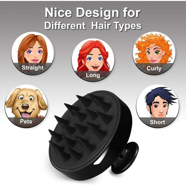 1 Piece Scalp Shampoo Massager Brush | Scalp Hair Scrubber With Soft Bristles For All Type Of Hairs ( Random Color )