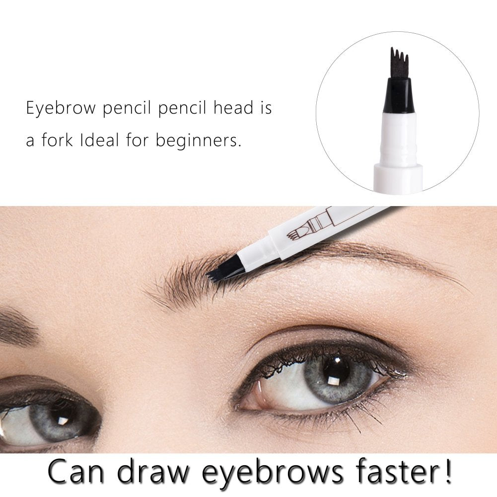 1 Piece 4 Tip Eyebrow Pen | Waterproof Tattoo Tint Fine Sketch Liquid Eyebrow Pencil | Creates Natural Makeup Effect