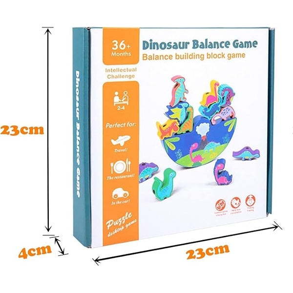 Dinosaur Toy from 3 Years Wooden Toy Stacking Game Wooden Balancing Stacking Stones Game 3D Montessori Threading Game Wooden Toy Motor Skills Toy Learning Toy Gifts for Children - GlowLaa.com