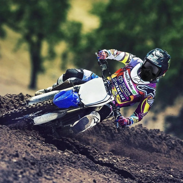 Motorcycle Goggles with Removable Full Face Mask Riding Glasses Dirt Bike ATV Motocross Detachable Eyewear (Random glass Shade) - Blue Multi