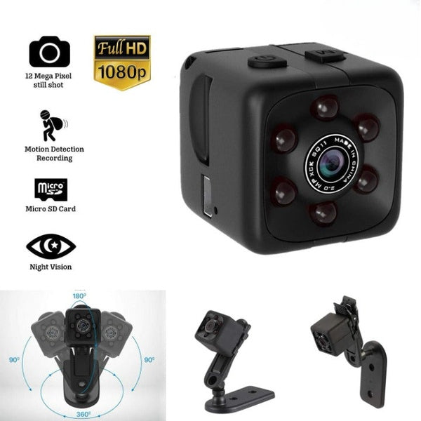 SQ6 Mini Spy Camera – HD Portable Security Camera with Night Vision & Two Stand Holders - GlowLaa.com
