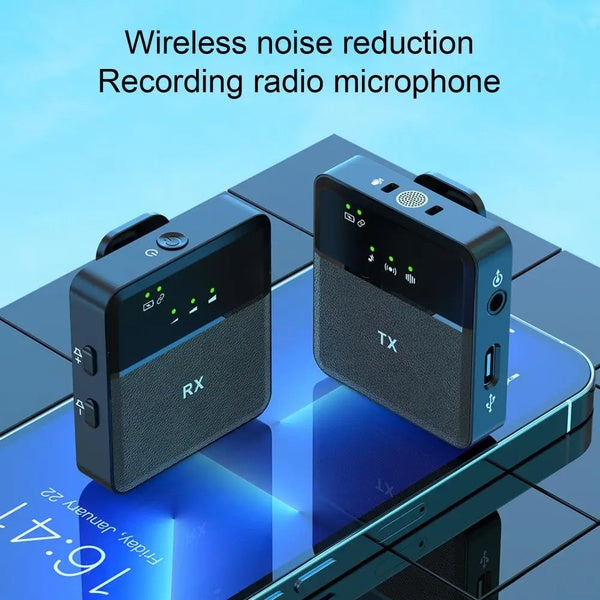 SX9 Wireless Microphone For Android, PC, Laptop, Tablet & Camera | 360° Noise Reduction HD Dual Mic | Long Battery Life Vlog & Live Recording Mic - GlowLaa.com