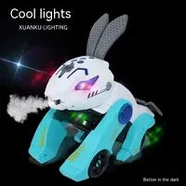 New Style Cute Deformation Animal Vehicle Toy Children Gift 2 in 1 Electric Spray Stunt Rabbit Car Toy With Music Light