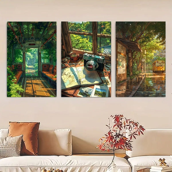 Set of 3 Nature Art Wall Frames – Room Decoration, 8x11 Inches with Double Tape for Easy Mounting - GlowLaa.com