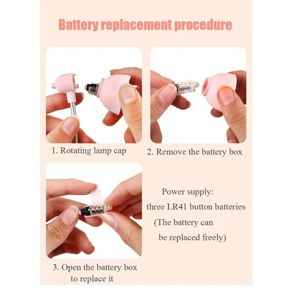 1Pc Mini Led Clamp Reading Lamp Night Lights (Random color)