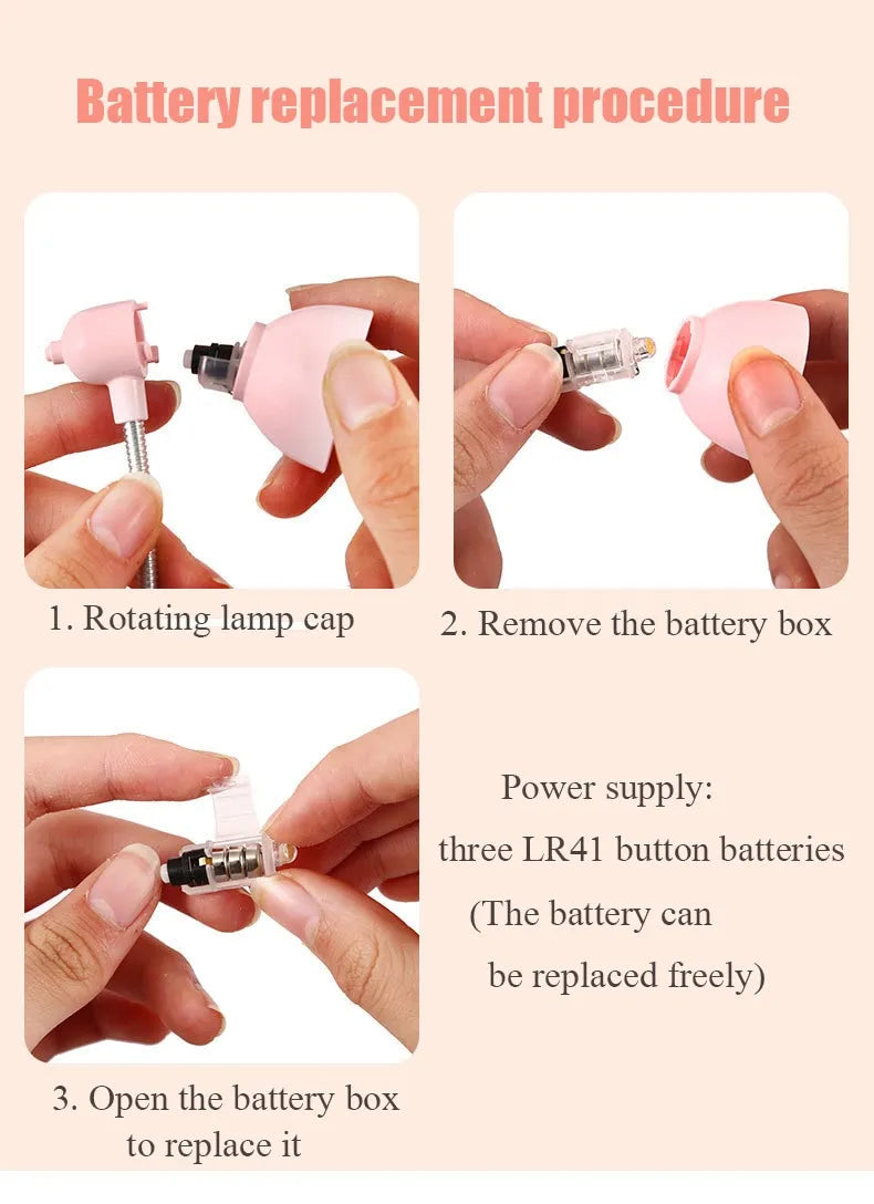 1Pc Mini Led Clamp Reading Lamp Night Lights (Random color)