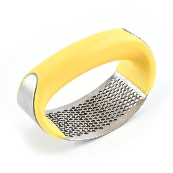 Manual Garlic Press Stainless Steel Handheld Ginger Garlic Curve Mincer Chopping (Random Color) - GlowLaa.com