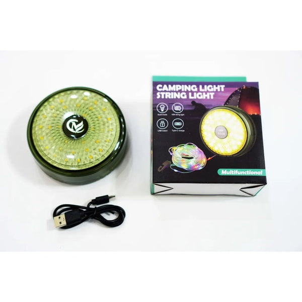 Hanging lantern with garland, camping atmospheric garland, rechargeable LED garland 9 m - GlowLaa.com