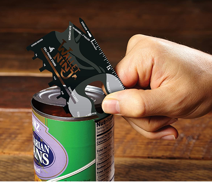 Ninja Wallet 18 in 1 Multifunction Survival Tool Outdoor Screwdriver, Bottle Opener, cell phone stand Stainless Steel (random color)