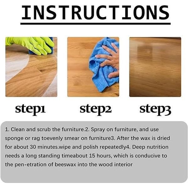 Beeswax Furniture Polish and Cleaner Spray, Natural Micro-Molecularized Beewax (120ml) - GlowLaa.com