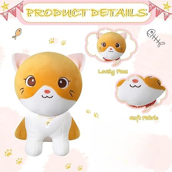 Cute Soft Cat Sitting Stuff Toy / Plush Toy | Cat Stuffed Animals - 25 CM (random Color) - GlowLaa.com