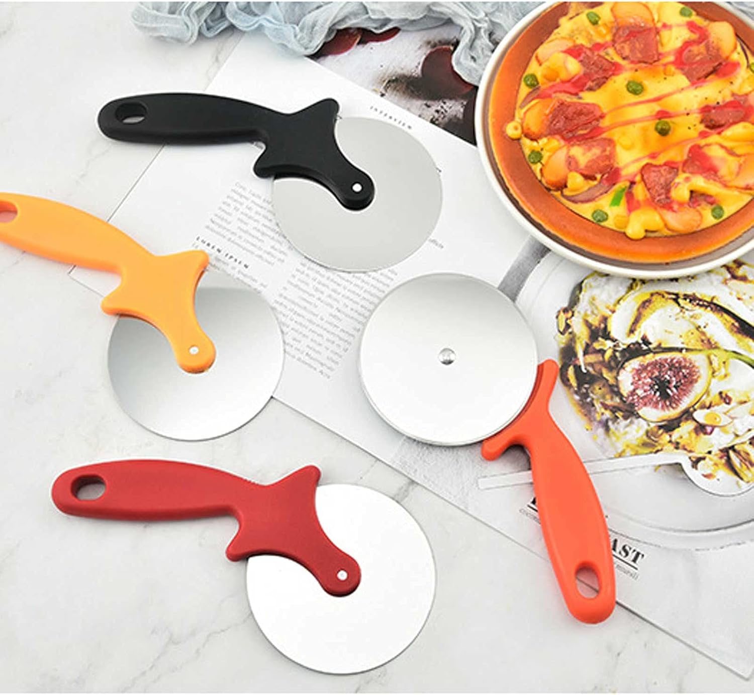 Pizza Cutter, Pizza r Big Size  Cooker Stainless Steel, Commercial Use, Kitchen Helper(random color)