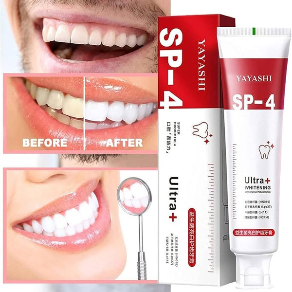 Yayashi  Sp-4 Ultra Whitening Toothpaste Probiotic Stain Remover / Stain Removing Toothpaste, Protects Gums Freshens Breath, for Everyone - GlowLaa.com