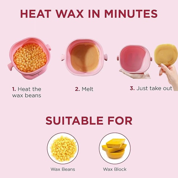Portable Silicone Wax Warmer | Foldable Wax Heater - Electric (Random color) - With wax beans - GlowLaa.com