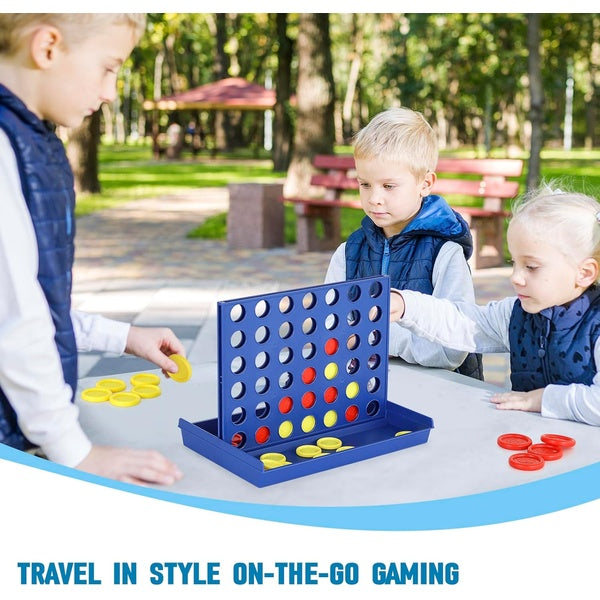 4 IN A ROW Board Game for Kids / Travel Board Game / Board Games Indoor &amp; Outdoor, Perfect as a Party Game (random color )