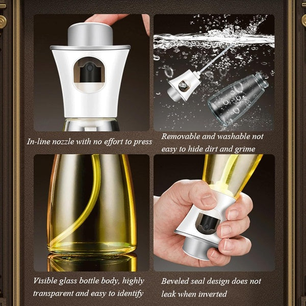 Oil Spray Dispenser / Oil Spray Bottle Pump for Cooking, BBQ, Baking, Frying, Salad (Random color) 170ml - GlowLaa.com