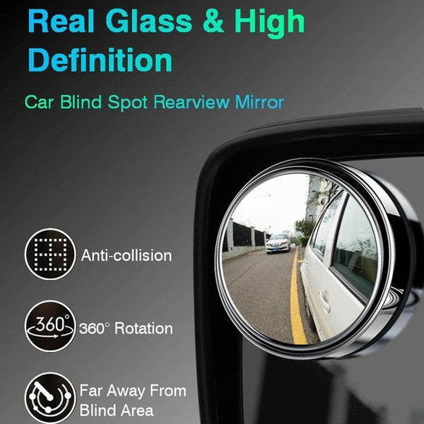2pcs Round Blind Spot Mirrors – Wide-Angle Lens for Enhanced Rear and Side View Visibility – Convex Mirror for Cars, SUVs, and Trucks – Universal Fit Safety Accessory - Glass Material