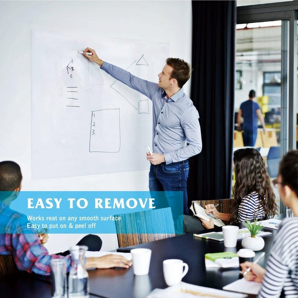 Self-Adhesive Whiteboard Wall Decal Sticker | Strong &amp; Durable Dry Erase Wall Paper | Message Board Peel Stick White Board with 1 Marker for Kids Drawing (White Color) - GlowLaa.com