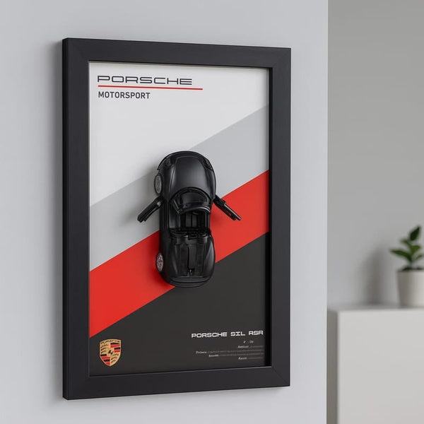 Car Wall Frame – 3D Black Sports Car Decorative Wall Art with Modern Frame, Stylish Home & Office Interior Décor, Perfect Gift for Car Enthusiasts (8x12 Inches) - GlowLaa.com