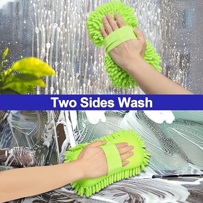 Spounge Fiber | Microfiber Wash Sponge Car Wash Sponge  Microfiber Wash Mitt Scratch Free, Ultra Absorbent Microfiber Mitt for Cars, Trucks, SUV, Boat,Bicycle &amp; Motorcycle (Random color)