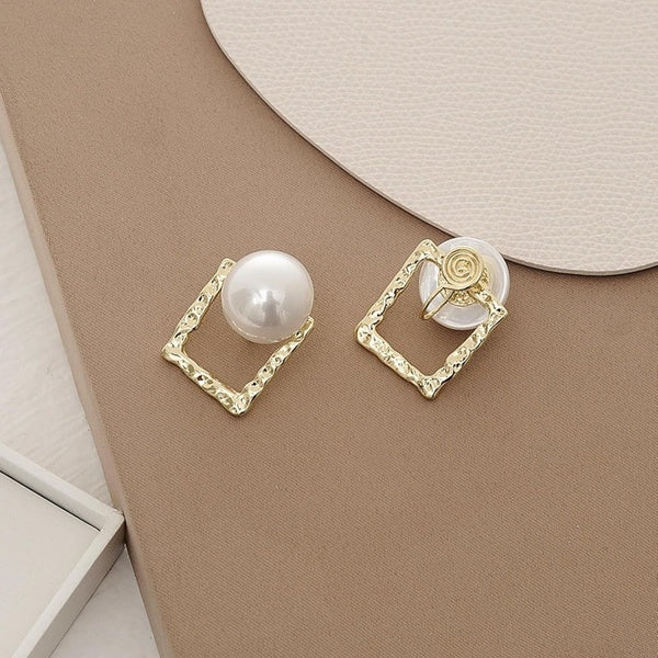 Korean Square Pearl Shape Earing | Ethnic wear | Casual wear for girls - GlowLaa.com
