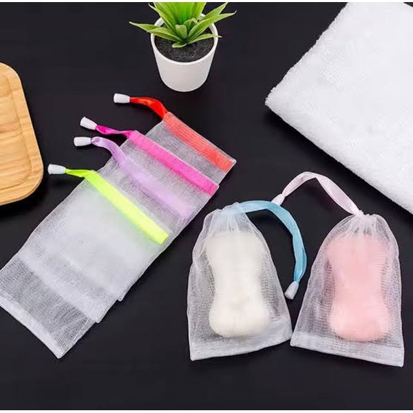 Soap Drain Net Pouch For Easy Lather, Quick Drying And Long-Lasting Soap Use | Reusable Mesh Soap Saver Bag For Bathroom (Random Color) - GlowLaa.com