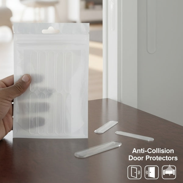 Pack of 10 Anti-Collision Door Stickers – Silicone Wall Protectors, Perforation-Free, Non-Marking, Mute Buffer Strips for Home & Furniture Safety - GlowLaa.com