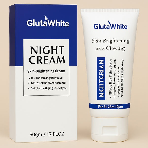 Gluta White Night Cream – Advanced Skin Brightening, Nourishing & Anti-Aging Formula (50ml) - GlowLaa.com