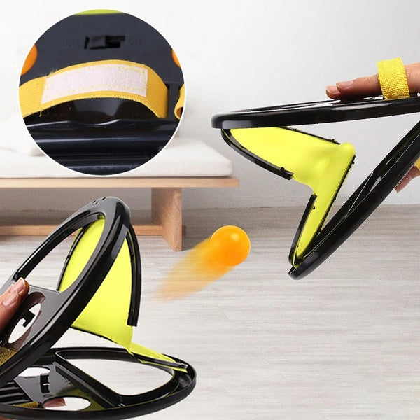 Double Player Ball Catch Toy – Interactive Parent-Child Toss & Catch Game Set with 1 Racket & 2 Balls | Fun Indoor Outdoor Educational Toy for Kids - GlowLaa.com