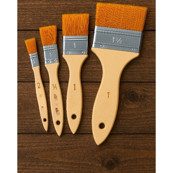 Pack of 4 Nylon Hair Wide and Thin Gesso Base Brushes – Premium Paint Brushes Set for Artists - GlowLaa.com