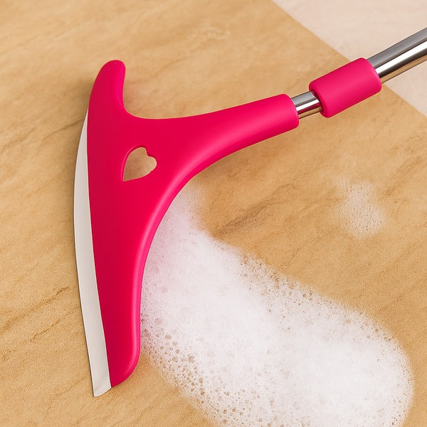 Stainless Steel Glass Wiper with Retractable Handle – Window &amp; Glass Cleaning Scraper (Random color) - GlowLaa.com