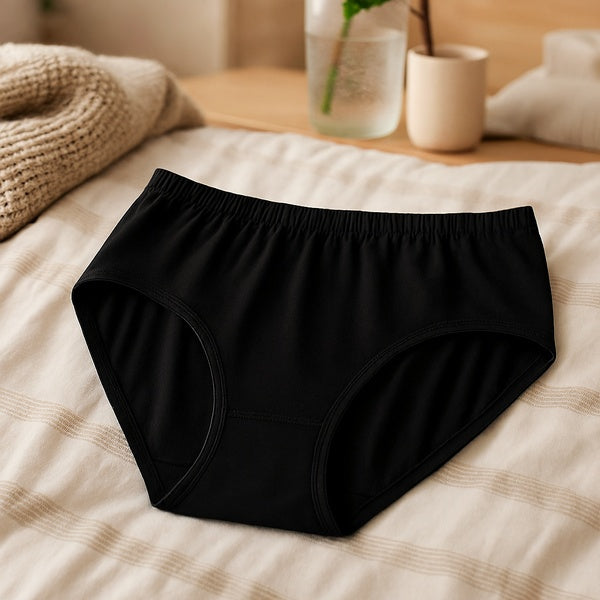 High Quality Pure Cotton Soft Fabric Panty – Comfortable Everyday Wear (Black, S/M/L) - Small - GlowLaa.com