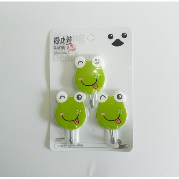 Pack Of 3 Self Adhesive Wall Hooks – Waterproof Cartoon Sticky homes for Home &amp; Kitchen | Heavy Duty Multipurpose Storage Hooks | Easy No-Drill Installation | Strong Adhesive for Glass, Wood, Plastic, Stainless Steel | (Random Color) - GlowLaa.com
