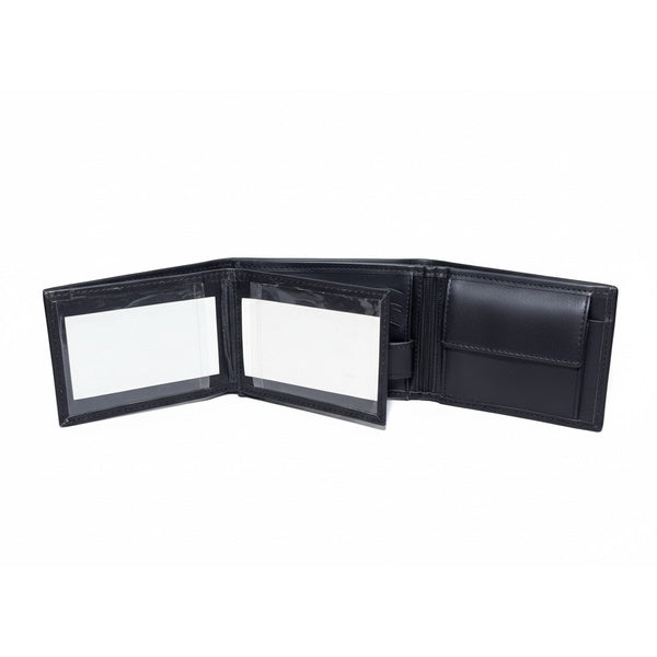 Original Cow Leather Handmade Men’s Wallet – Premium Slim Bifold Design, Available in Black, Brown &amp; Mustard - Black - GlowLaa.com