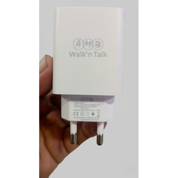 AMB Walk’n Talk 22.5W Super Fast Charger NM-18 – Quick Charge &amp; Smart Power Delivery Adapter with Built-in Safety System, FCC/CE/RoHS Certified - GlowLaa.com