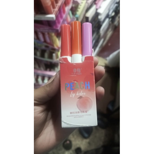 3 In 1 Shijing Peach Lip Balm – 3-in-1 Moisturizing, Hydrating, Protective &amp; Nourishing Lip Care with Vitamin E – Natural Peach Flavor, Organic, Vegan &amp; Cruelty-Free