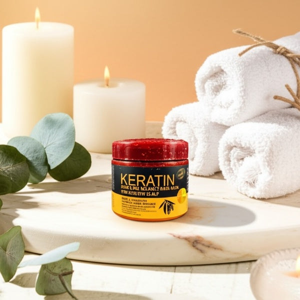 Keratin Hair Mask Treatment – Deep Repair & Strengthening Formula with Nourishing Keratin Complex | Rmaged Hair, Enhances Shine, Controls Frizz & Protects Color-Treated Hair (300ml) - GlowLaa.com