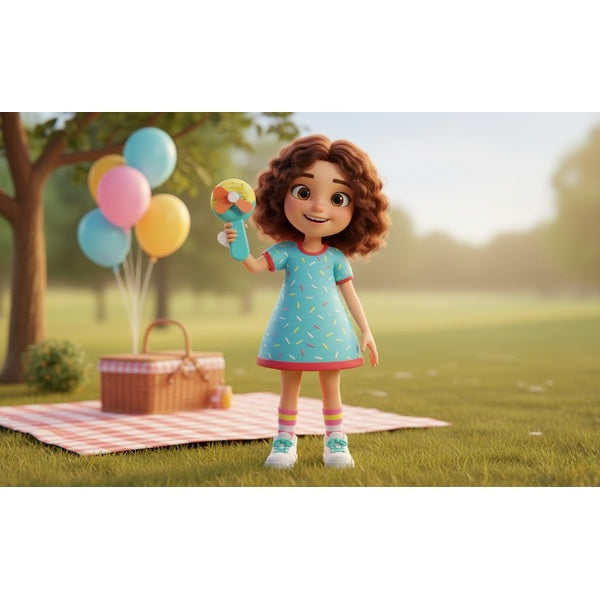 Handheld Donald Shape Toy Fan for Kids – Cute Cartoon Design, Safe Soft Blades, Portable Mini Fan for Summer Play &amp; Cooling (Random Color) - GlowLaa.com