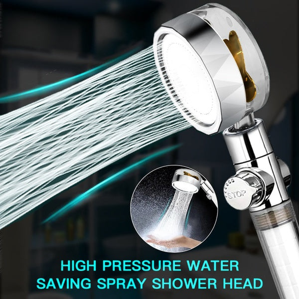 Pressurized Shower Head Turbine Shower Accessories One Piece Water Stop(random color) - GlowLaa.com