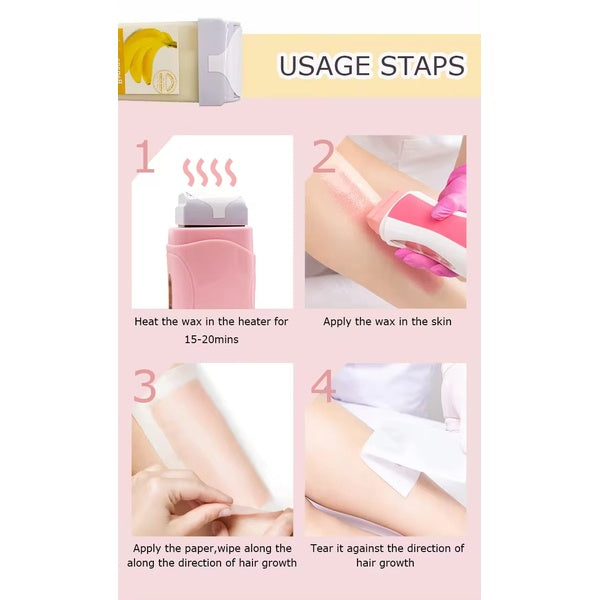 Refill Wax for Women, Roll On Wax Refill for Hair Areas of the Body, Roller Waxing Hair Removal Depilatory Refill Wax with different flavour (1 Pc) (Random Flavors) - GlowLaa.com
