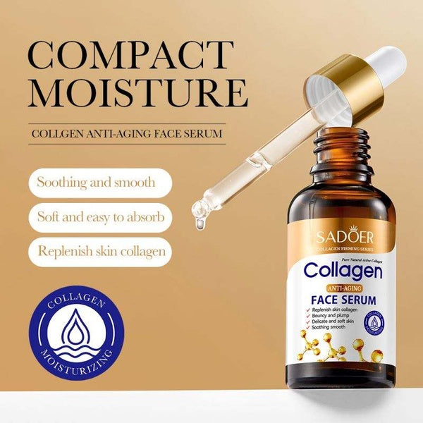 SADOER Collagen Serum skincare Facial Essence Liquid Firming Moisturizing Soothing Nourishing Face Serum Skin Care - 30 ml - GlowLaa.com