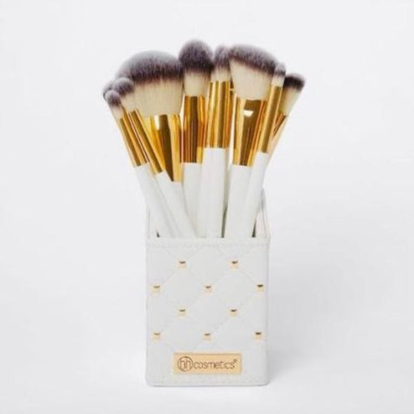Cosmetics Elegance Brush Set- Studded Elegance White - GlowLaa.com
