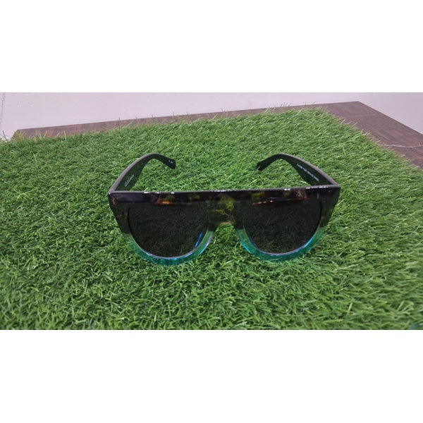 Gradient Oversized Square Sunglasses – Tortoiseshell &amp; Aqua Blue - GlowLaa.com