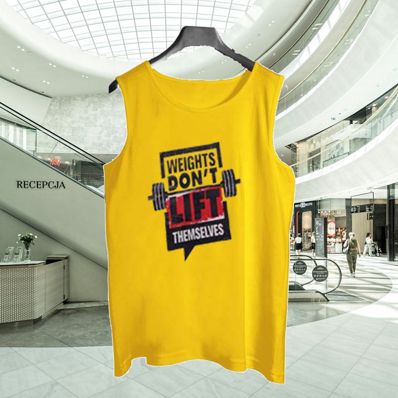 Yellow Jersey Weight Dont Lift Printed [Yellow] | Gym Sando Tanks Top For Men - M