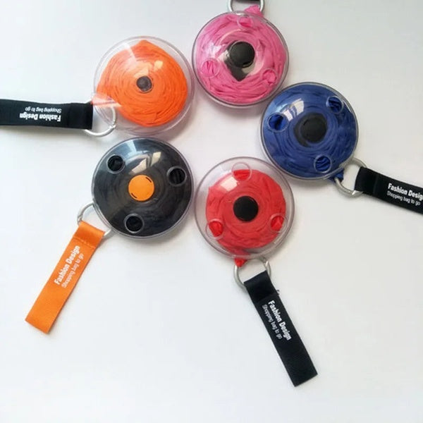 Eco-friendly Roll Up Reusable Polyester Foldable Grocery Bag Shopping Bag  (random color) - GlowLaa.com