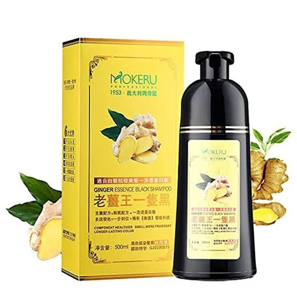 MOKERU Ginger Hair Shampoo for 5-Minute Natural Dye &amp; Healthier, Longer-Lasting Color 200 ml - Brown - GlowLaa.com